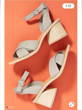 Dolce Vita Leather Gray Heeled Sandals